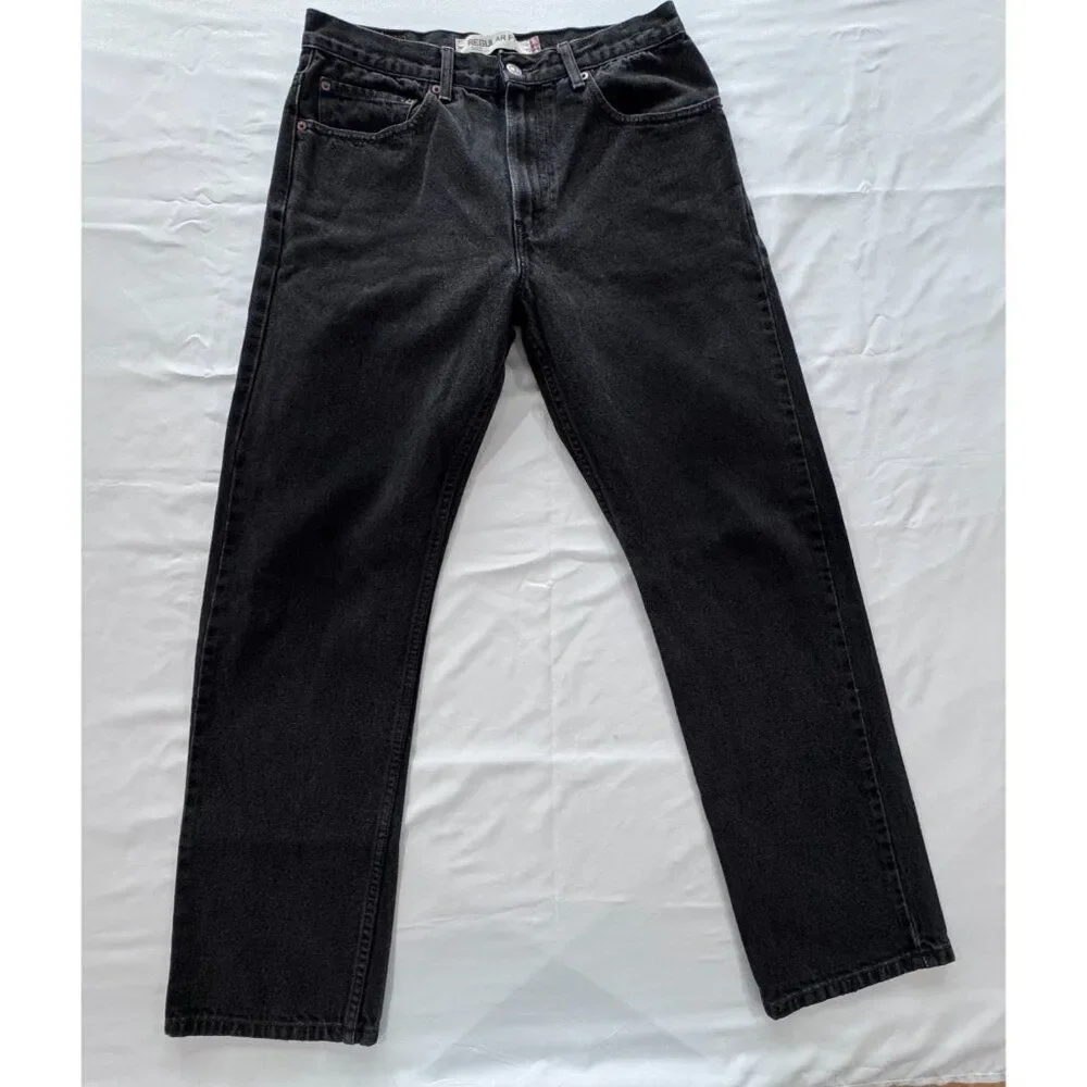 Vintage Levi's 505 Jeans Men's Size 33x32 Black Regular Fit Stretch Cotton Blend